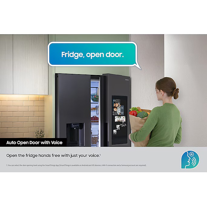 Samsung  614L Bespoke AI Family Hub Side-by-Side Fridge Freezer with Family Hub™, Black