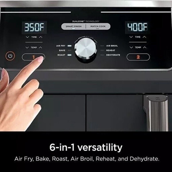 NINJA Fryer with 2 Independent Frying Baskets