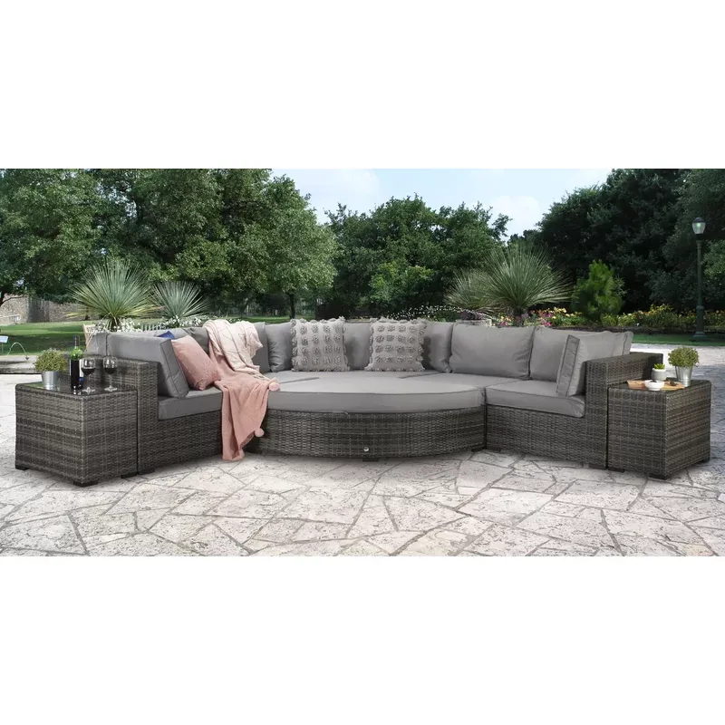 Berniss Wicker 8 - Person Garden Lounge Set with Cushions