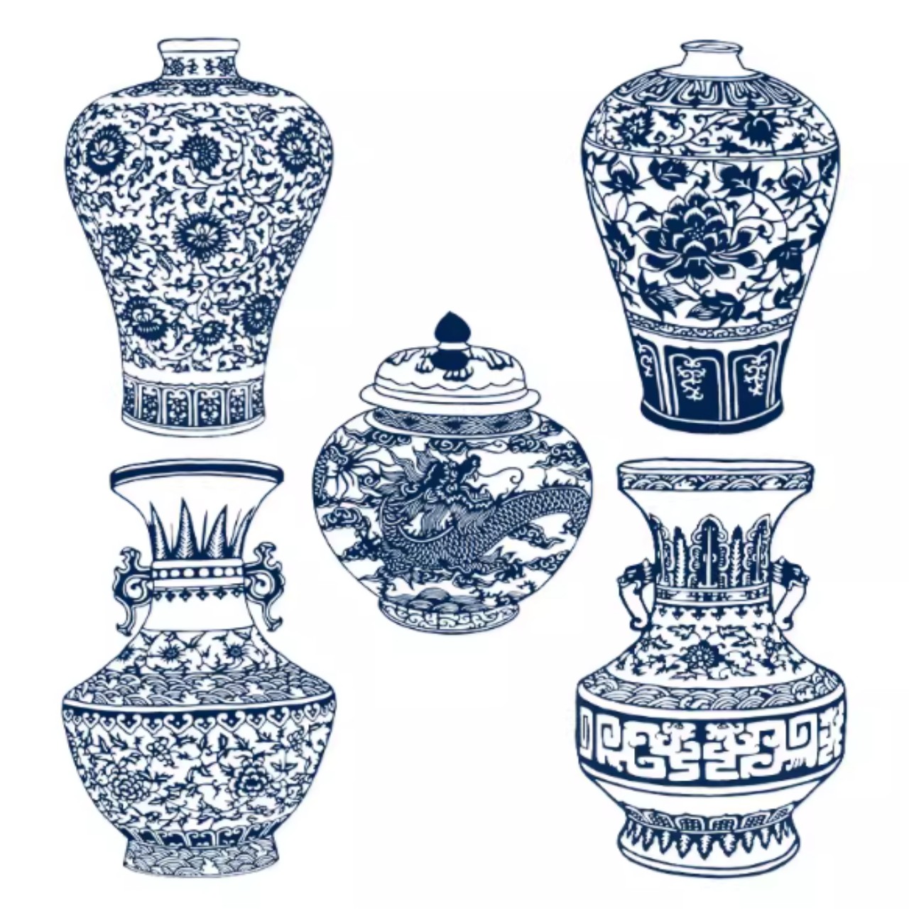 A set of paper-cut blind boxes