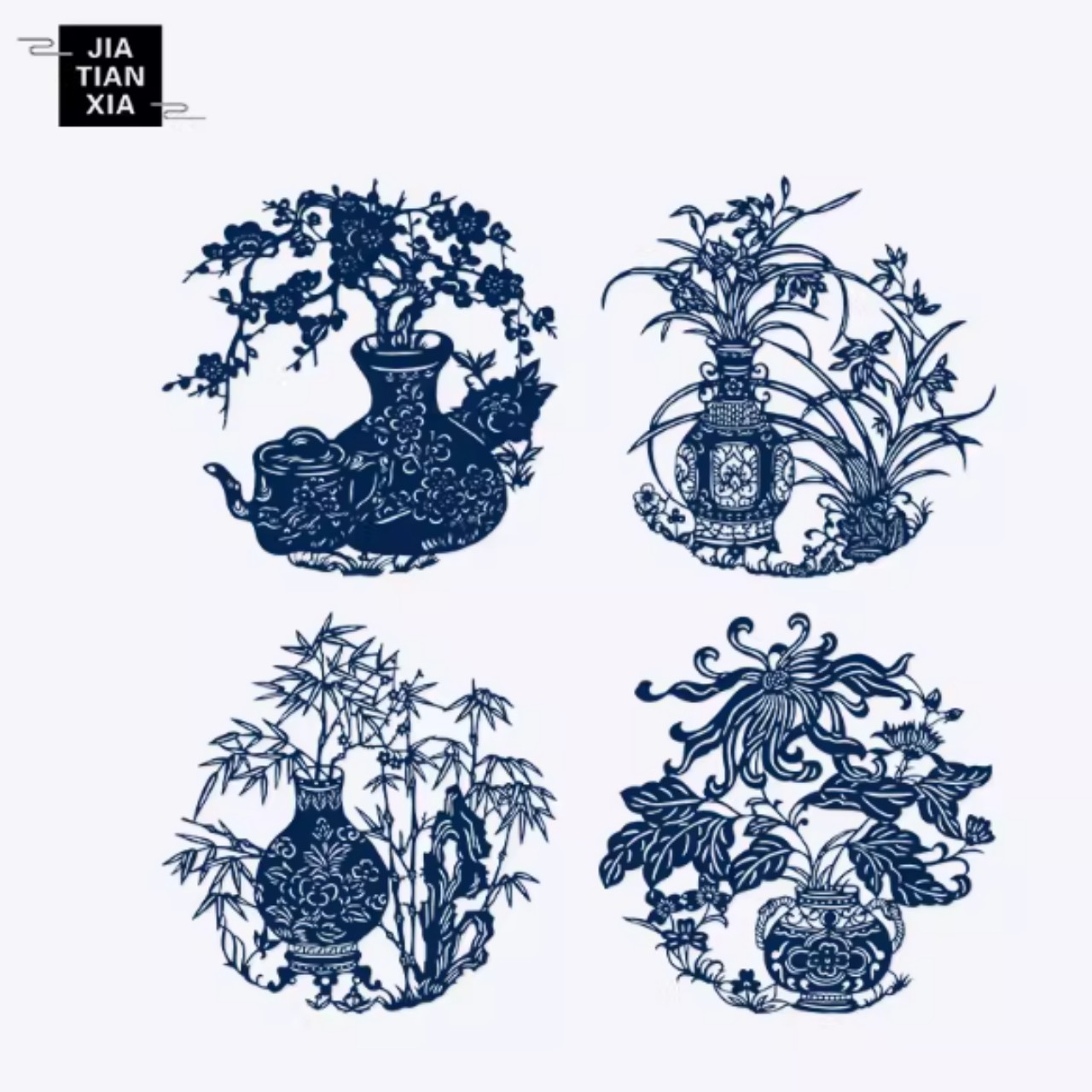 A set of paper-cut blind boxes