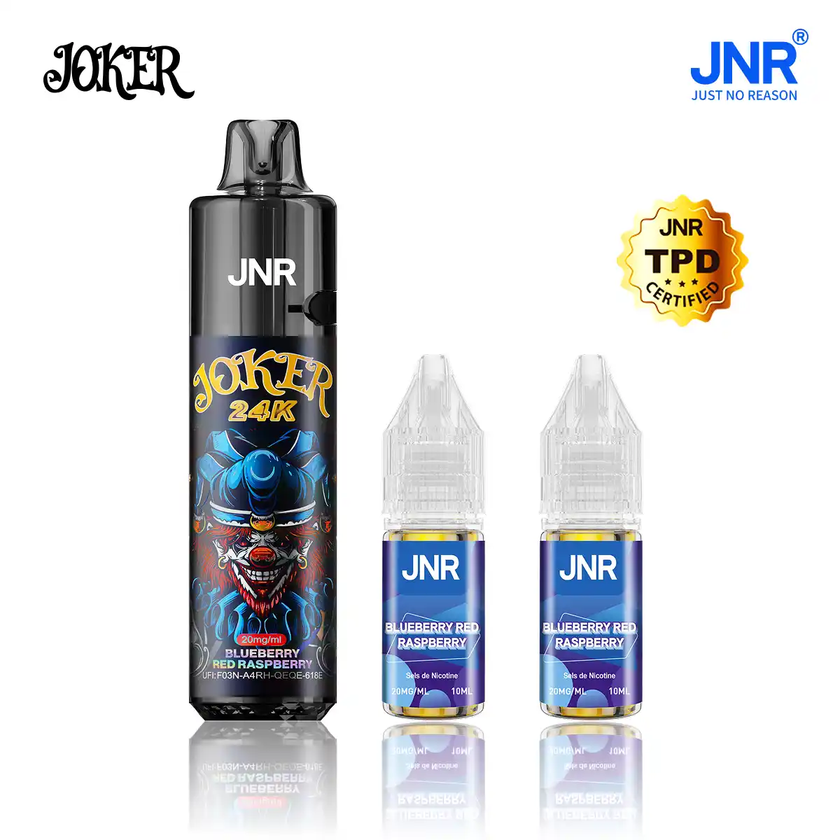 JNR Joker 24000 Puffs - Kit Pod Remplissable et Rechargeable - JNR Official FR