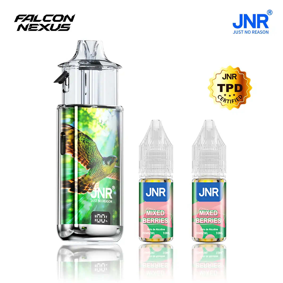 JNR Falcon Nexus 40000 Puffs - Kit Pod Amovible, Remplissable & Réservoir Transparent - JNR Official FR