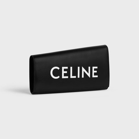 ASYMETRIC CLUTCH IN SHINY CALFSKIN WITH CELINE PRINT BLACK