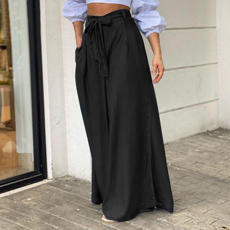 Elegant Tied High Waist Skirt Casual plus Size Denim Long Skirts