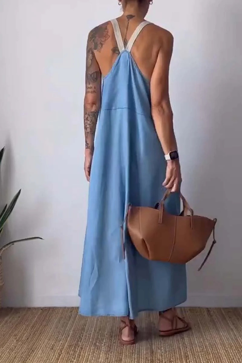 Casual Sleeveless Suspender Dress