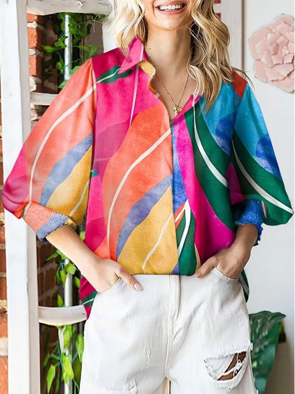 Lantern Sleeve Slim Fit Slimming Top