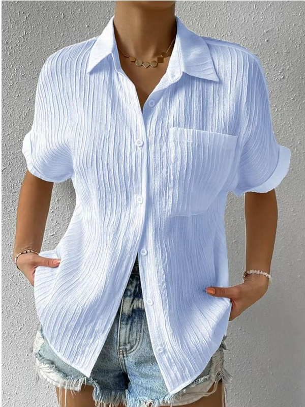 Casual Polo Collar Raglan Sleeve Shirt