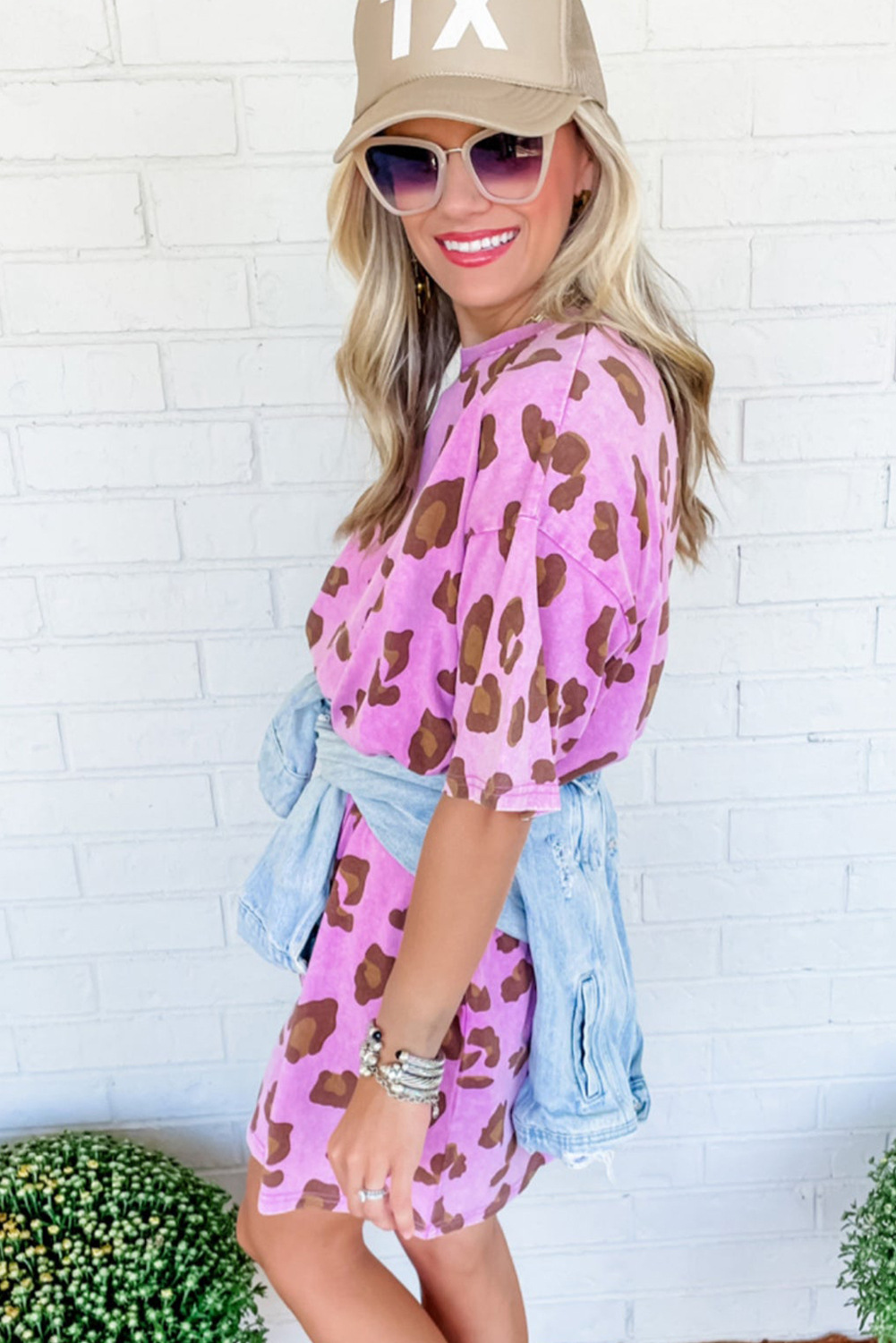 Leopard Print round Neck Loose Dress