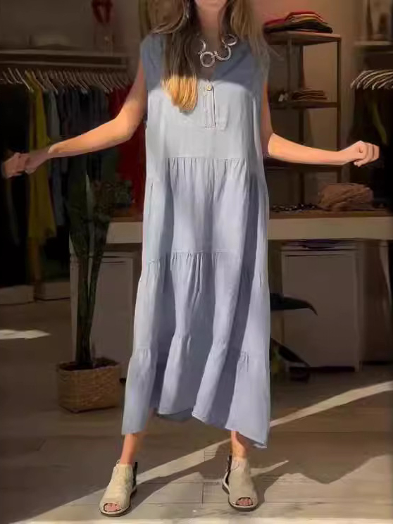 Fashion Solid Color Dress