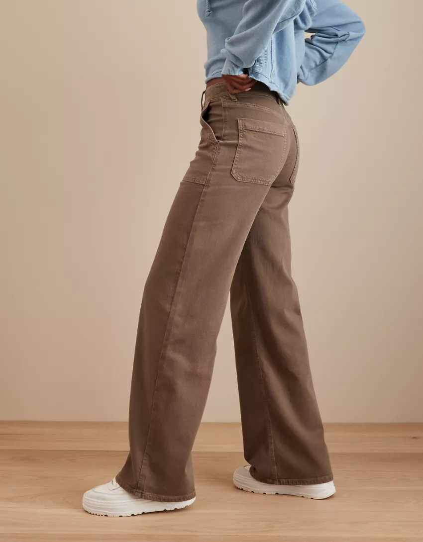Solid Color Corduroy Loose Straight Trousers