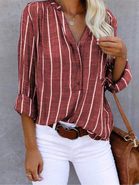 Simple Fashion Printed Striped Shirt
