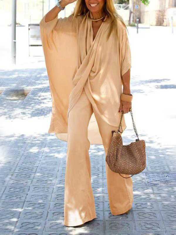 Fashion Solid Color Casual Two-Piece Suit