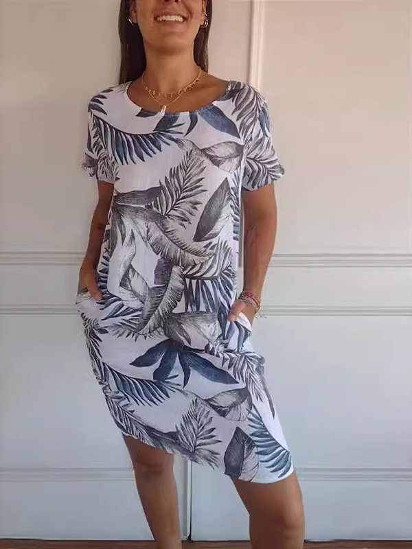 Printed round Neck Dress