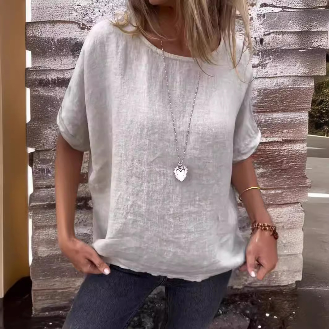 round Neck Loose-Fitting T-shirt Top