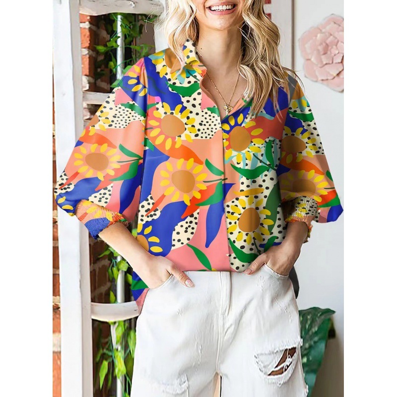 Lantern Sleeve Slim Fit Slimming Top