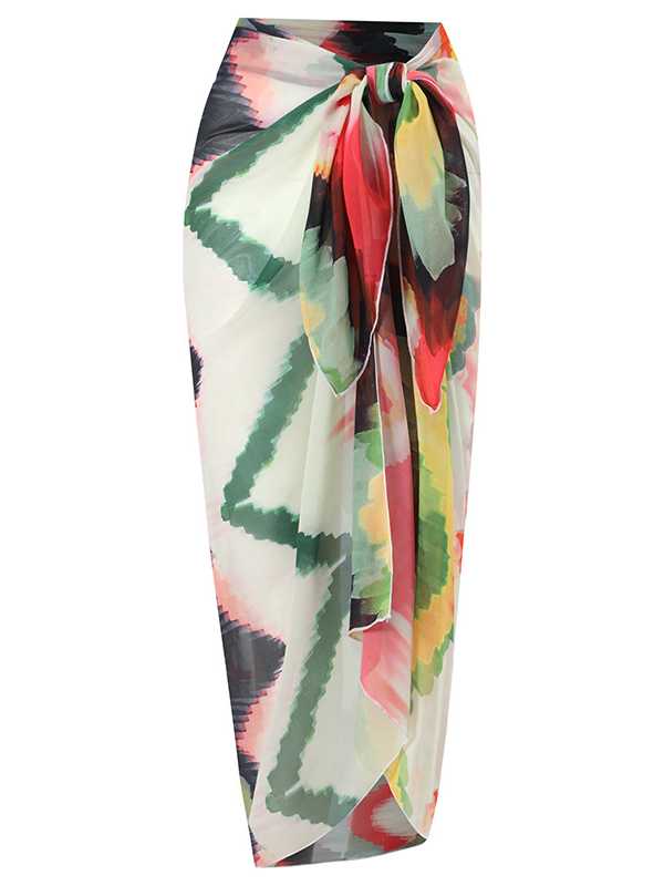 Gradient Tie-Dye Sheath Dress Swimsuit