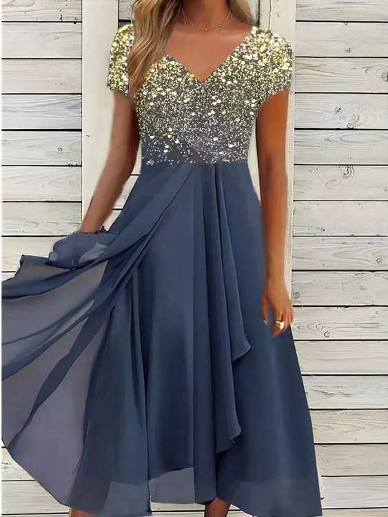 Casual Fashion Chiffon Stitching Dress