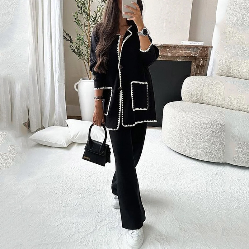 Fashion Casual Loose Solid Color Two-Piece Set