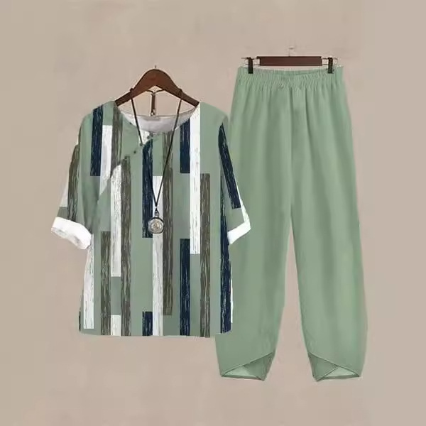 Printed Half Sleeve Fashion Casual Set