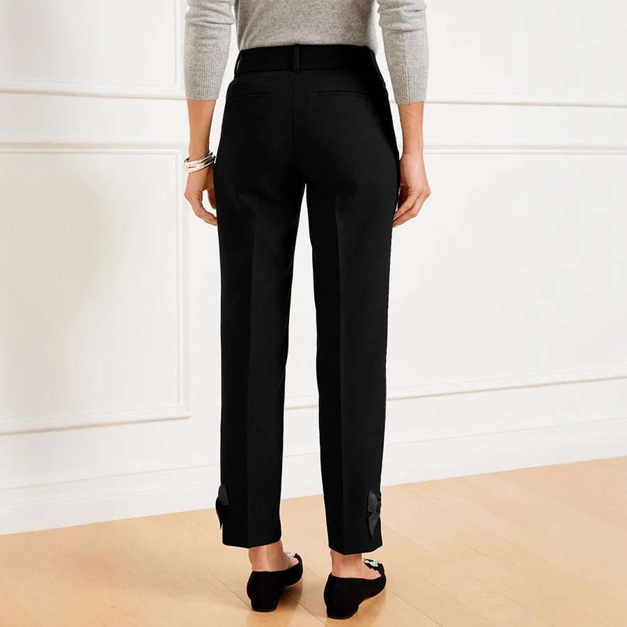 Skinny Casual High Waist Bow Nine-Point Pants