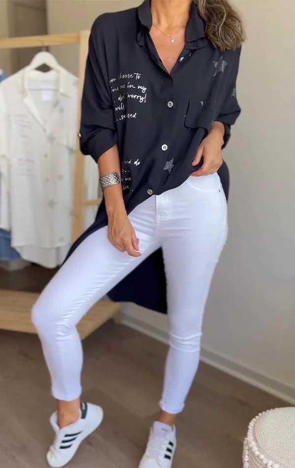 Fashion Loose Lapels Denim Coat