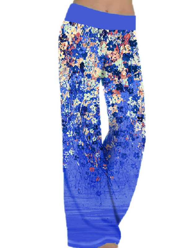 Loose Positioning Printed Yoga Wide Leg Sports Trousers