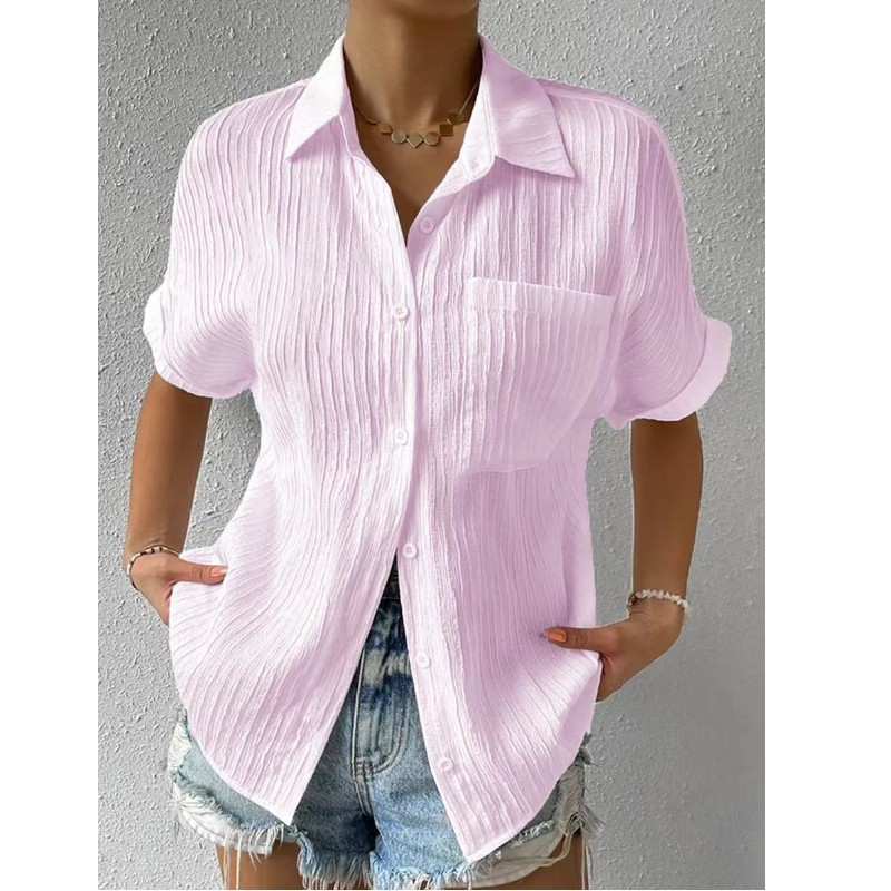 Casual Polo Collar Raglan Sleeve Shirt