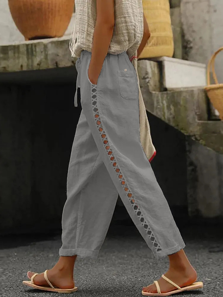 Casual Lace Stitching Trousers
