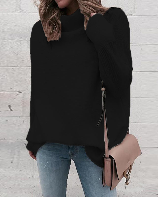 Solid Color Casual Turtleneck Sweater(4 Colors)