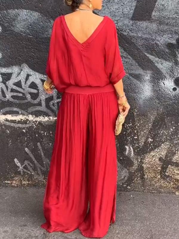 Fashion Solid Color Chiffon Suit