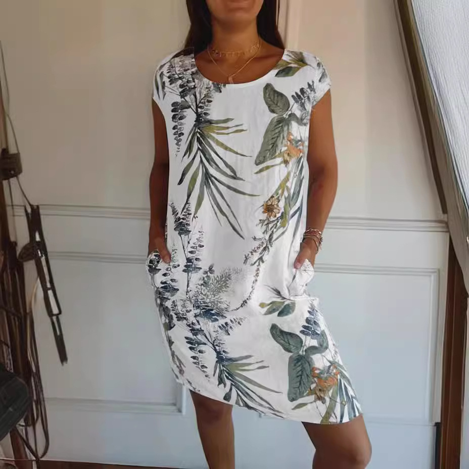 Printed round Neck Dress