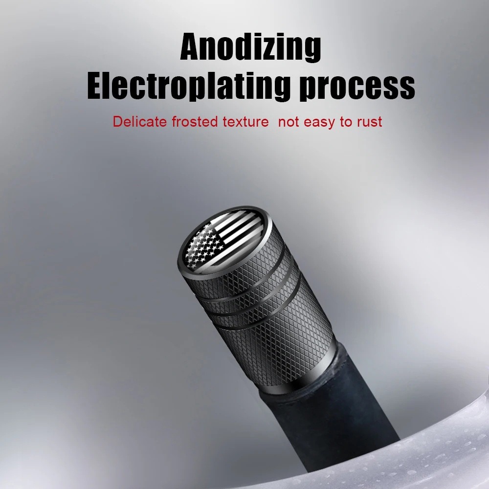 4pcs Tire Valve Stem Cap Cover - Tire Air Cap Metal With Plastic Liner Corrosion Resistant Leak-Proof Car Decoration Accessories