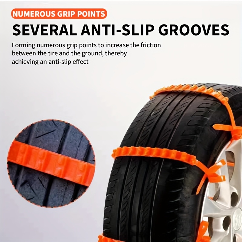 10/20/50-Pack Car Emergency Snow Chains, Winter Driving Anti-Slip, Quick-Install Ice and Snow Chains for Cars, SUVs, and Trucks, Tire Grip Enhancer for Severe Weather Terrain