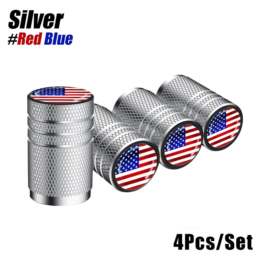 4pcs Tire Valve Stem Cap Cover - Tire Air Cap Metal With Plastic Liner Corrosion Resistant Leak-Proof Car Decoration Accessories