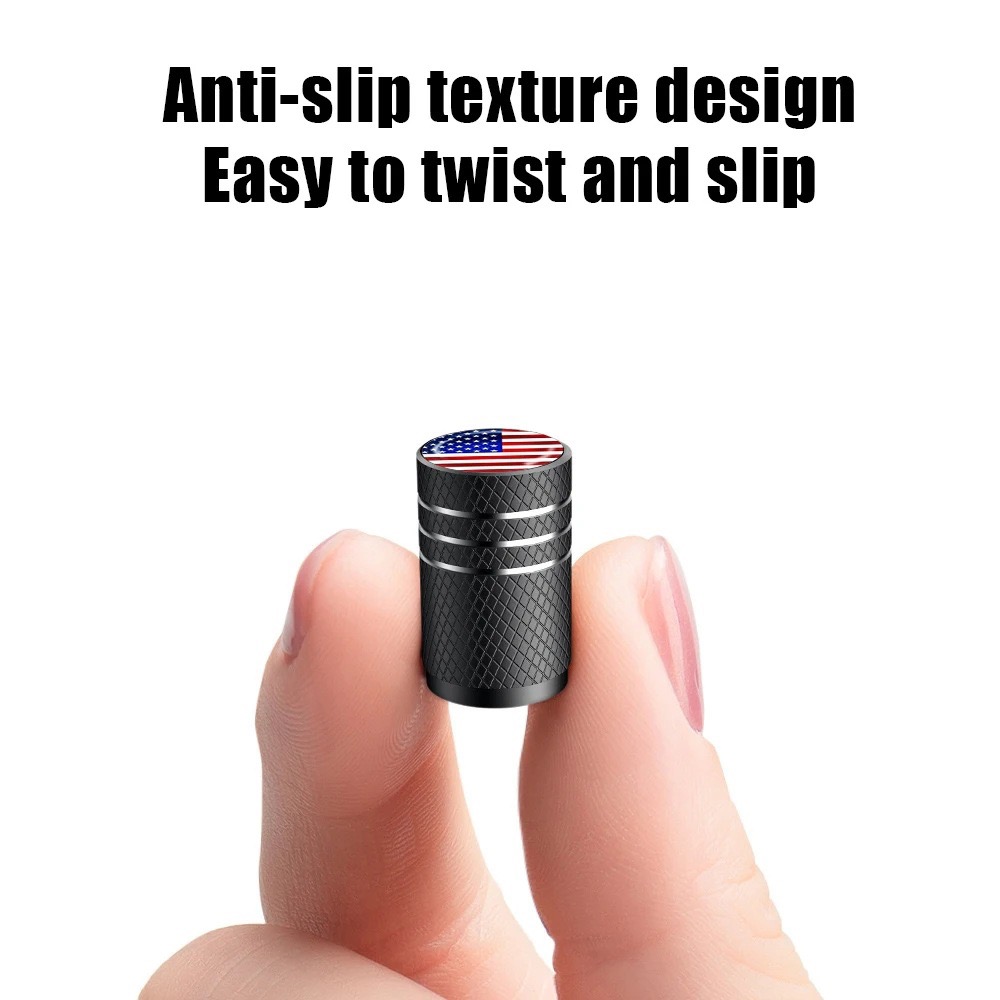 4pcs Tire Valve Stem Cap Cover - Tire Air Cap Metal With Plastic Liner Corrosion Resistant Leak-Proof Car Decoration Accessories