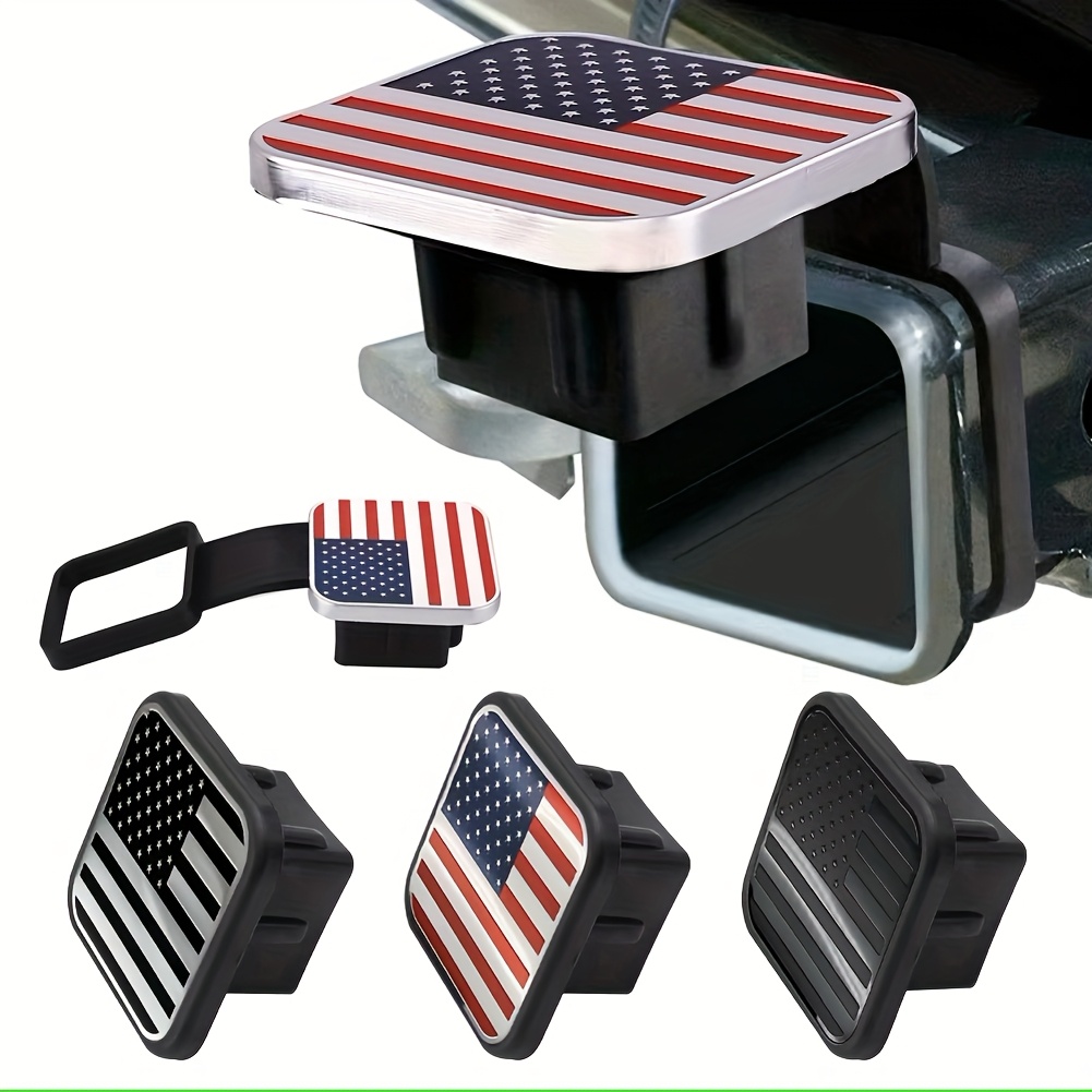 Trailer Hook Cover Tube with American Flag, Suitable for TOYOTA for Ford for JEEP for NISSAN for DODGE for Lamborghini for Mercedes-Benz RV SUV ATV UTV Rubber Receiving Tube Hook Plug Cap