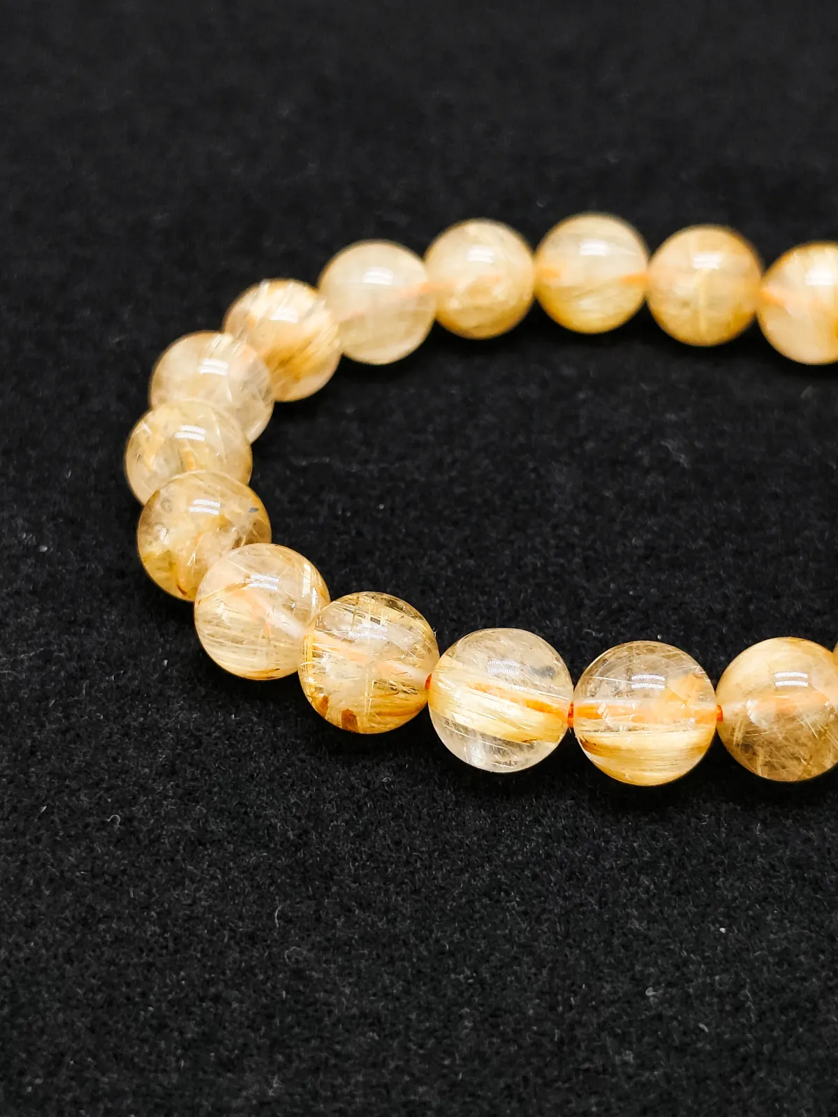 Golden Rutilated Quartz Bracelet - RUT00002 - 9.5mm