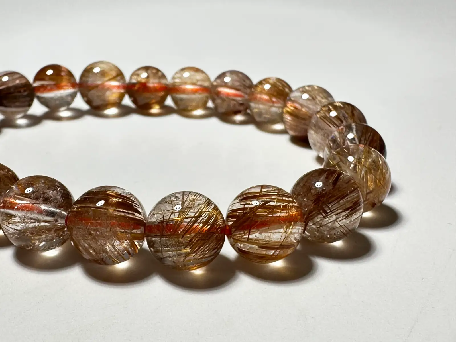 Copper Rutilated Quartz Bracelet - BRQ00003 - 8.8mm