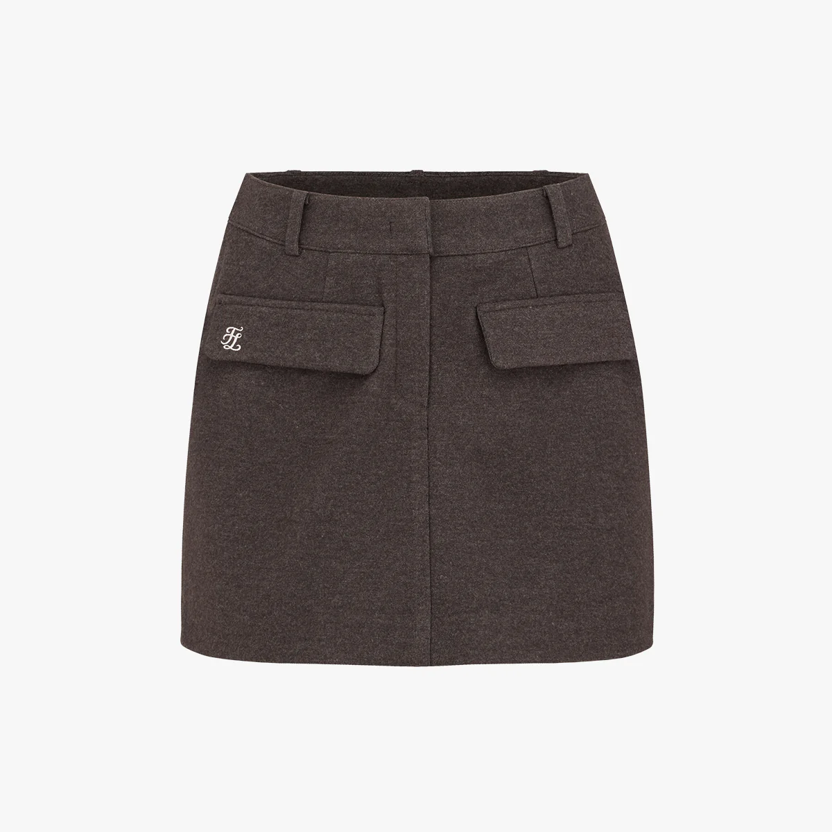 Brushed H-line Skirt (Charcoal Grey)