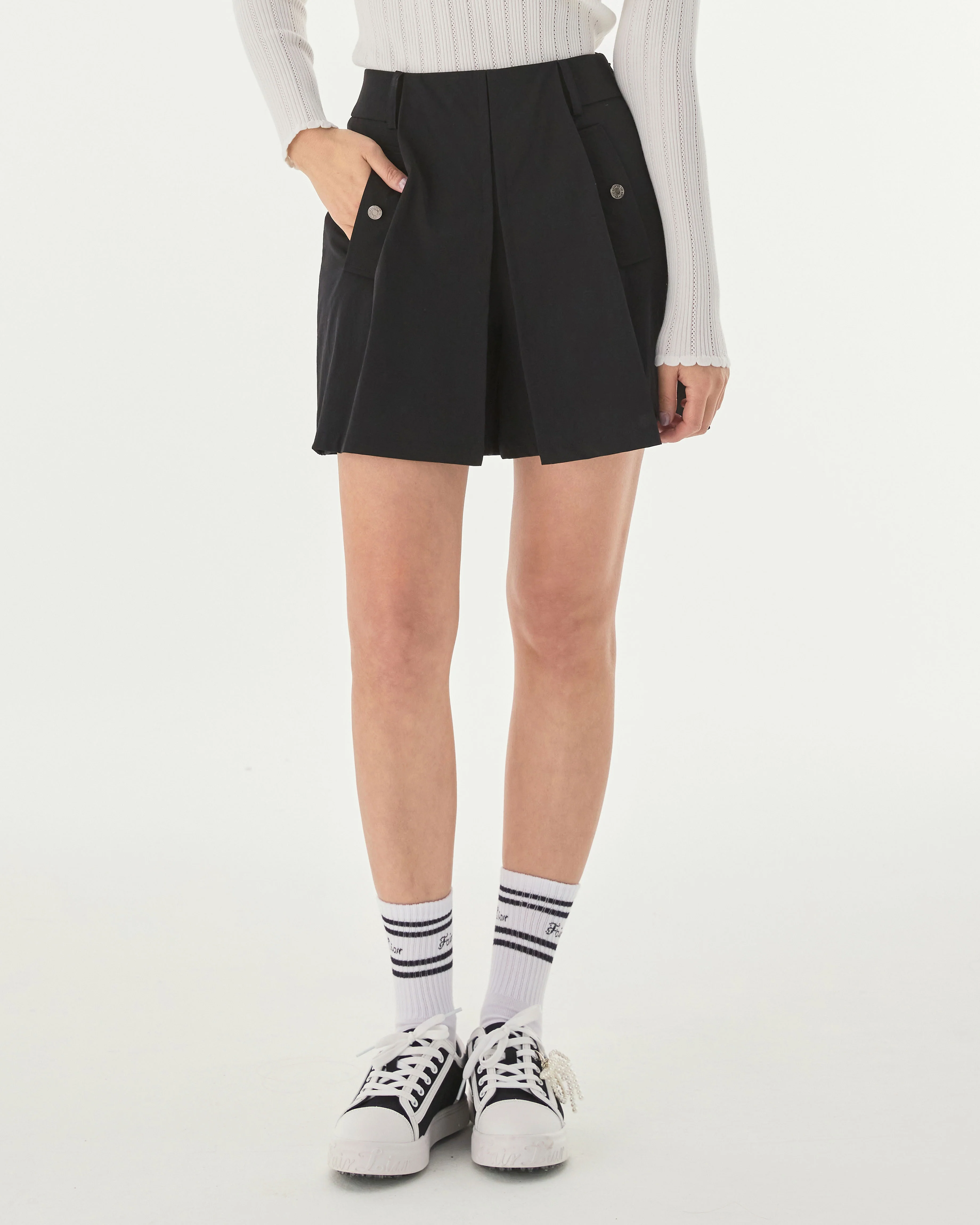 Hidden Culottes Short Pants (Black)