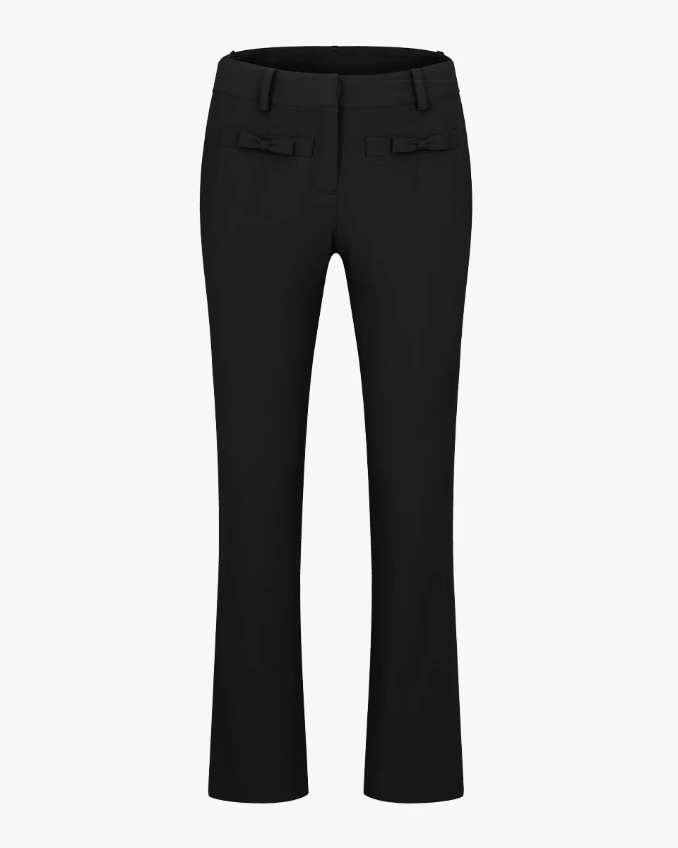 Ribbon Pocket Bootcut Pants (Black)
