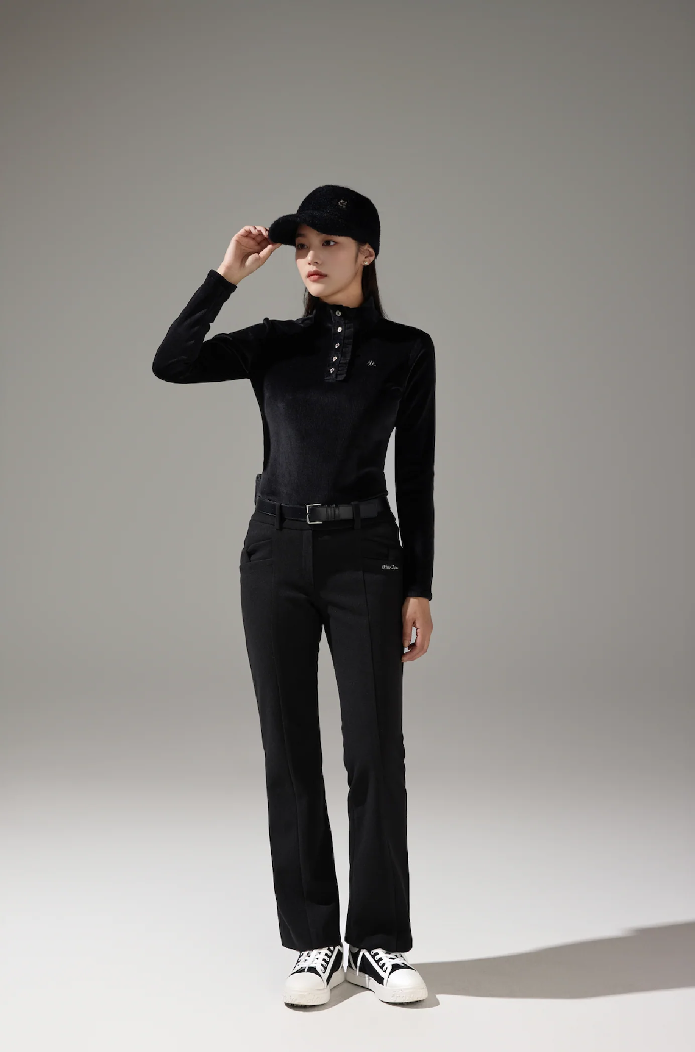 Turtle-neck Brushed Tshirt (Black)