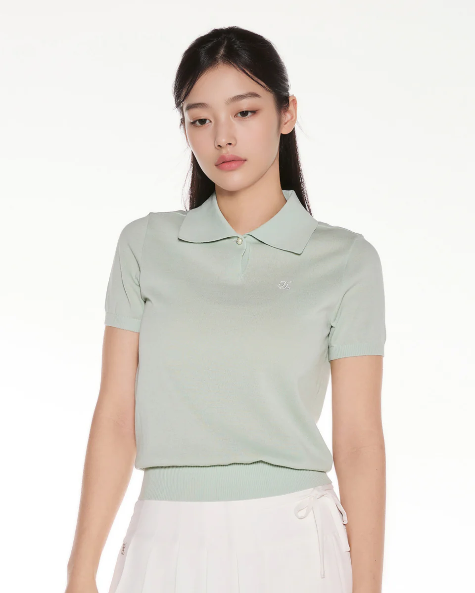 Pearl Point Short Sleeve Knit (Mint)