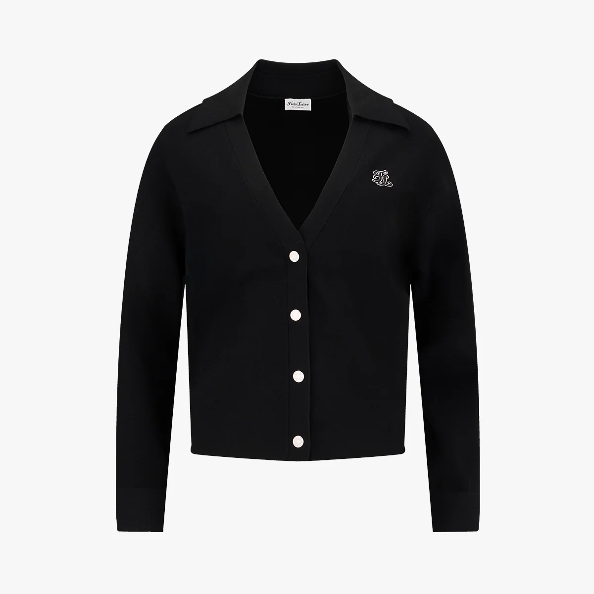 Back Logo Jacquard Cardigan (Black)