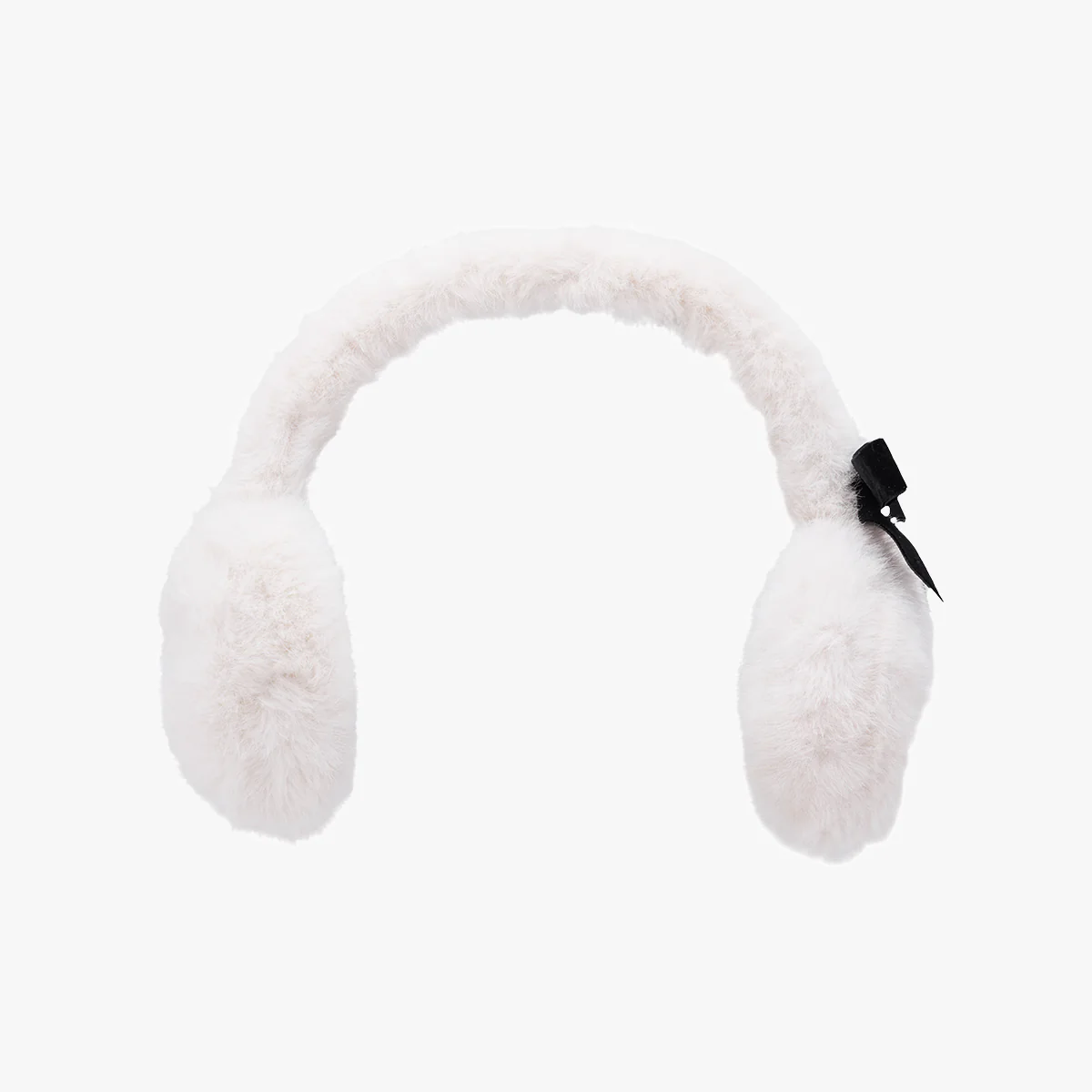 Big Ribbon Fur Earmuff (Ivory)