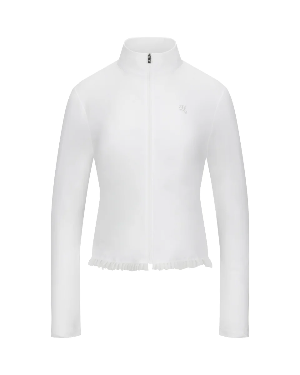 Cropped Cooling ZipUp T Shirt (White)