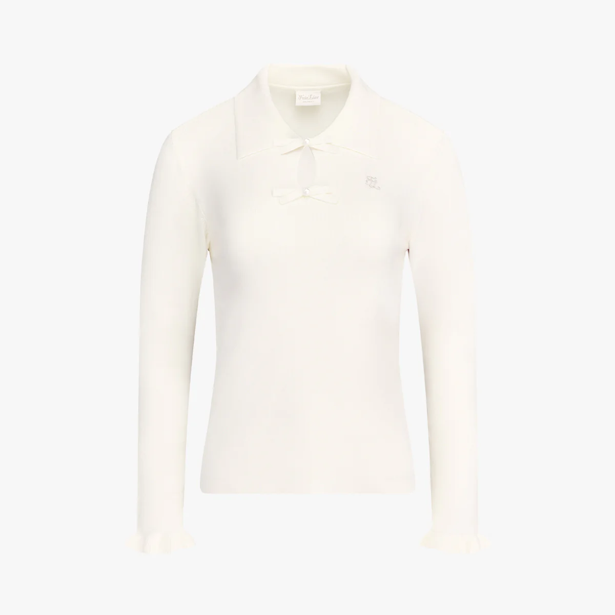 Flat Collar Open Pointed Knit (Ivory)