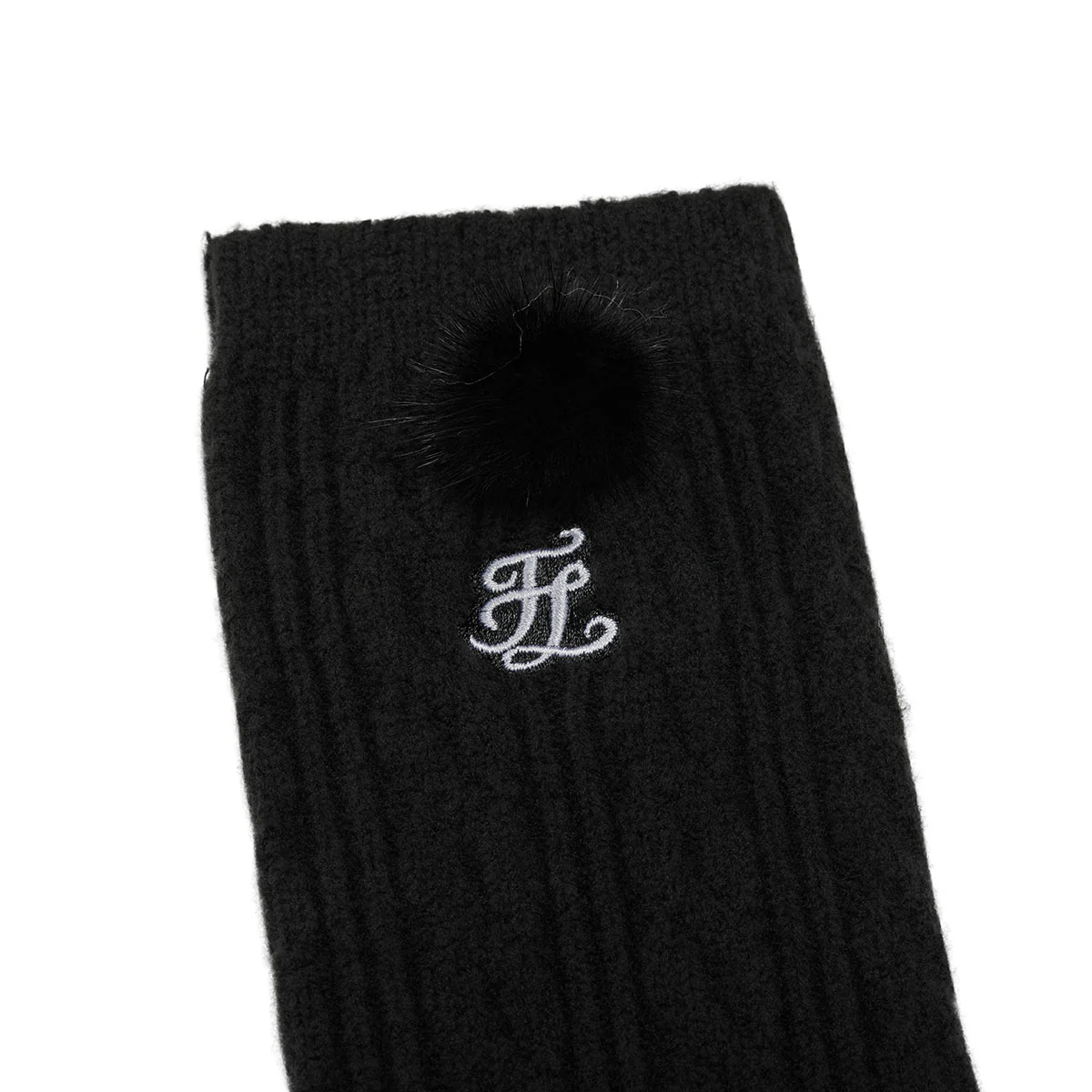 Fur ball Ankle-socks (Black)