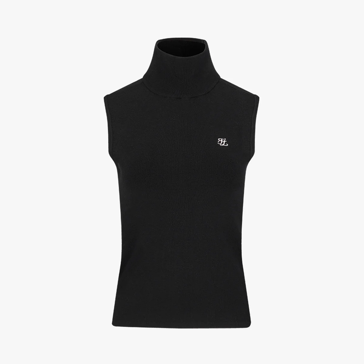 High-neck Sleeveless knit (Black)